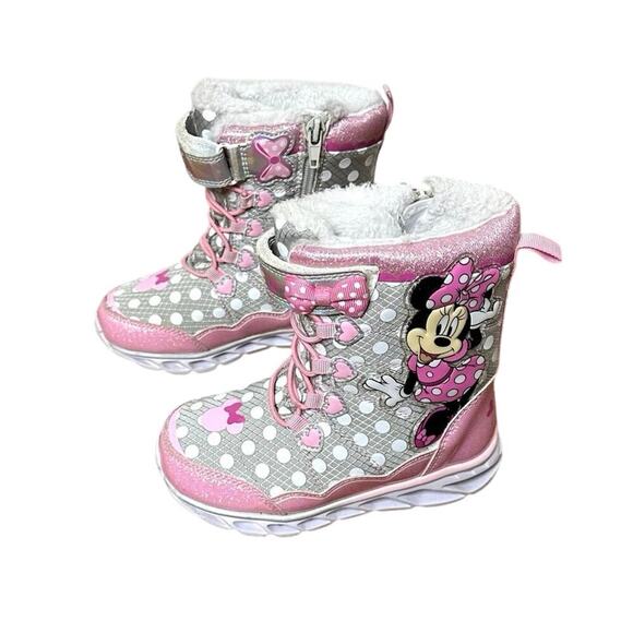Disney Minnie Mouse Waterproof Girls Snow Boots Size 10 - Picture 1 of 12